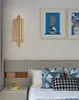 مصابيح جدار أنبوب مطلية بالذهب الصناعي الحديثة جدار سرير بسيط بجانب السرير الشمعدان الرجعية غرفة المعيشة بار الدرج الجدار الفولاذ المقاوم للصدأ L214K