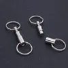 10 pièces 8cm double porte-clés détachable porte-serrure à pression en acier chromé porte-clés à retirer porte-clés à dégagement rapide