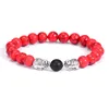 Mode Argent Éléphant Charme Perles Bracelet Unique Coloré Pierre Naturelle Strand Distance Bracelets Pour Hommes Femmes Bijoux