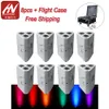 8 pièces avec flycase rechargeable à piles Mini LED par lumière 3*18w coin sans fil uplighting party dj décorations de mariage