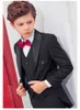 hübscher zweireihiger Kinder-Hochzeitsanzug mit spitzem Revers, kompletter Designer-Hübscher Junge, Jungenkleidung, maßgeschneiderte Jacke, Hose, Stehweste A12