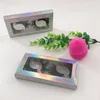 25mm 3D Vizon Eyelashees El Yapımı 2 Çiftleri Holografik Kutuları Uzun Dramatik% 100 Gerçek Vizon Yanlış Eyelashes