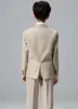 Beau garçon vêtements de cérémonie revers cranté 3 pièces enfants mariage Tuxedos été garçons pantalons costumes (veste + gilet + pantalon)