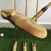 NOWY MĘŻCZYZN KLUBY GOLFY OSOBITOLNE Złoty kolor golfowy 33.34.35 cali kluby golfowe stalowe wałek i putter Cover Bezpłatna wysyłka