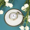 Bronzen Retro Zakhorloge Vintage Quartz Analoge Horloges Ketting Ketting Uurwerk Cadeau voor Mannen Vrouwen reloj de bolsillo