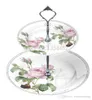 50 SetSlot 3 Tier Cake Stands Plate Handle Montering Silver Gold Wedding Party Crown Rod4265896