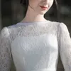 Винтажные чайные короткие свадебные платья 2020 кружевные шифоновые свадебные платья с длинным рукавом O-образной образе