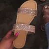 Chaussures d'été Femme Sandales Pour Femmes 2020 Bling Plat Strass Dames Plage Sandles Designer De Luxe Sandalias Mujer Sandels CX200616