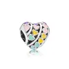 Autentisk 925 Sterling Silver Color Enamel Love Heart Charms Original Box för Pandora Pärlor Charms Bracelet Smycken