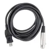 60 uds USB macho a XLR hembra Cable de micrófono adaptador 3M Cable de extensión de Audio negro