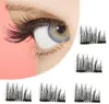 5 sets / partij make-up magnetische wimpers onzichtbare magnetische wimpers make-up 3D-nertsen valse wimpers met tweezer magneet wimpers dikke volle strip