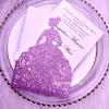 Mor Glitter Kesilmiş Düğün Davetiyeleri Doğum Günü İçin Kart Sprinkle 15 Quinceanera Sweet 16th Invites 8361112