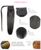 Owiń wokół Ponytail Proste 100 Ludzkich Hair Extension Clip w 10-22 cali Brazylijski sznurek Pony Tail Hairpiece Czekolada Ciemnobrązowy # 2