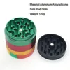 Rasta Couleur Aluminium Fumer Herb Grinder Silicone Storage Stash Jars 40/55/63 5 Pièces Métal Fumer Tabac Herb Spice Crusher Grinder Smoki