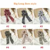 Stripe Big Long Bow Hair Bands Ponytailhållare Gummi Rope Dekoration Kanin Öron Big Tarm Hårcirkel T9i00241