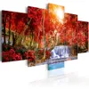 5 panneaux belle cascade paysage peinture fleurs images modernes sur toile moderne salon bureau décoration sans cadre 1645240