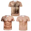 Men's T-Shirts Chest Hair Funny Casual Round Neck Short Sleeve Fashionable Summer Men Comfortable Tops For Male1914