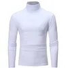 Men's Sweaters Streetwear Winter Warm Cotton High Neck Pullover Collar Solid Color Basic Slim Sweater Fashion Bottoming Shirt