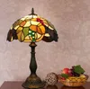 Lampe de Table Tiffany en verre teinté, raisin avec feuilles, lumière traditionnelle, lampes de chevet et de bureau, luminaire d'intérieur