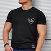 Szybka sucha siłownia shirt sport t shirt mężczyźni fitness ciasna koszulka z krótkim rękawem do biegania mężczyzn bodybuilding topy tee t-shirt rashgard