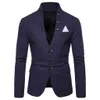 Męskie Garnitury Blazers Slim Fit Men Suit Kurtka Moda Męskie Casual Blazer Stand Collar Party Costume Solid