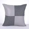 Grid Pillow Covers PU Plaid Pillow Case Vintage Check Waist Pillowslip Sofa Car Cushion Cover Bedroom Living Room Home Decorative Gift C6232