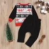 Ragazzo Bambini Set di abbigliamento natalizio manica lunga O-Collo Stampa cervo Camicia + pantaloni Set di abbigliamento Set di 2 pezzi di Natale Abbigliamento outwear
