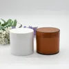 100g braun-weißer Kosmetikbehälter Kunststoff-Cremeglas, leerer Kunststoff-Creme-Wiederverwendungsbehälter mit Deckel, schneller Versand F3421