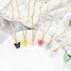 Romantisk söt akrylfjäril hängsmycke halsband för kvinnor koreanska djur charm kedjor mode tjejer smycken gåva