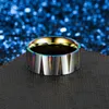 New Arrival Stainless Steel Ring for Men Tapered Grooves 9mm Width Matte Titanium Rainbow Ring Multicolor Black Gold Color