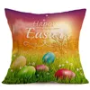 Fronha de linho de Páscoa Quadrado Feliz Páscoa Retro Egg Bunny Rabbit Design Travesseiro Almofada Do Sofá Do Carro Cobre Festival de Decoração Para Casa Decors