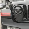 ABS Kırmızı Tekerlek Kaş Abajur Koruma Far Trim Kapak İçin Jeep Wrangler JL 2018+ Sahara Araç Aksesuarları