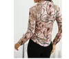 Hot Sale Mode Kvinnor Mode Långärmad Kontor Lady Chiffon Blouse Shirt Print Tops Gratis frakt