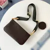 Satış 8 renk omuz askıları 3 parça set tasarımcı çanta kadın crossbody çanta Hakiki Deri tasarımcı bayan 44823 bozuk para cüzdanı