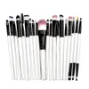 20 stks Oogmake-upborstels Set Eyeshadow Wenkbrauw Wimpers Eyeliner Lip Brush Sponge Smudge Brush Cosmetic Tool