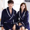 Winter Thick Warm Female Coral Fleece Kimono Robe Lovers Couple Nightgown Bath Gown Sleepwear Men Large Nightwear M L XL XXL 3XL8277679