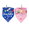 Printed Birthday Pet Neckerchief Cat dog accessories scarf printing Bibs Collar saliva cotton triangle towel