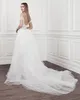 Pallas couture sjöjungfru bröllopsklänningar med avtagbar kjol spets approcess av axel land bröllopsklänning skräddarsydda brudklänningar