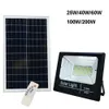 Solar Flood Light 25W 40W 60W 100W 200W Spotlight Yard Lamp IP66 White Auto LED Solar Lamp with Pannel Outdoor for Garden Street Garage Park