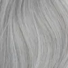 Big Grey Womens Wave Clip de queue de cheval de cheveux humains en queue de cheval Chignon Chignon Peigne Postiche 100% Réel Argent Gris Extensions de Cheveux