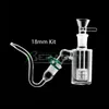 14mm 18mm Glass Ash Catchers 45 Degrees Kits With J-Hook Adapters Glass Bowls Keck Clips Tires Ashcatcher for Glass Water Bongs Dab Rigs