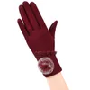 Mode-sports d'hiver Fitness gants chauds mode femmes poignet boule de poils Plus cachemire coton plein doigt écran tactile gants 13E
