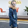 Çocuklar Tasarımcı Giyim Kız Kış Denim Ceket Artı Kadife Çocuklar Coats Kürk Kız Kapşonlu Ceketler Kış Dış Giyim Çocuk Giyim DW4730
