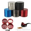 Peppar Grinders 40mm 4 Layer Tobacco Grinder för rökning 5 färger Zicn Alloy CNC Tänder Färgglada slipmaskiner passar torr ört BH0295