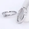 Açık Ayarlanabilir Gümüş Yüzük Elmas Kübik Zirkonya Solitaire Yüzük Çift Nişan Düğünü Erkekler Moda Takı ve Sandy
