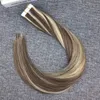 Remy Tape in Hair Extensions Brésilien 100% réel de coiffure humaine Tourne de coiffure invisible ruban à double face 20pcs 16-24 pouces