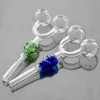 Wholesale Glass Double Oil Burner Glass Smoking Pipe Skull Pipe Recycler Oil Rigs Glass Bongs