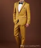 Nowa Moda One Button Groom Tuxedos Groomsmen Peak Lapel Best Man Blazer Męskie Garnitury Ślubne (Kurtka + Spodnie + Krawat) H: 862