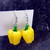 Interesting Red Pepper Dangle Earrings for women Resin Funny Food Vegetable Jewelry Unique Party Earring Birthday gift