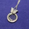 Collana con PENDENTE in vero argento sterling 925 di alta qualità con diamanti CZ di cristallo per le donne che si muovono con la farfalla PENDENTE classico